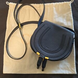 Chloe dark blue marcie saddle bag